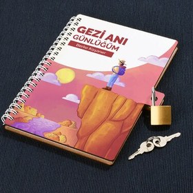 Resim Erkeğe Hediye Seyahat Günlüğü Kilitli Defter 