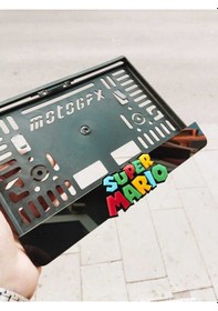 Resim Motorsiklet Plakalık Lazer Kesim Pleksi Isimli Plakalık Kişiye Özel Plakalık Mario 