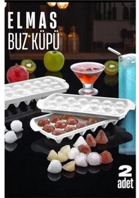 Resim Buz Kalıbı Elmas İçecek Buz Kalıbı - Mutfak Buz Kalıbı Kolay Çıkarılır Buz Kalıbı 2 Adet 721629 Diğer 