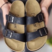 Resim Angel Unisex Ortopedik Tabanlı Terlik Çift Bantlı Tokalı Günlük Rahat Ev & Dışarı Terliği 