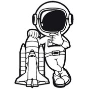 Resim Astronot Temalı Oto-motor-laptop-duvar-dekor 20 X 30 Cm 