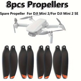 Resim 8'li Paket DJI Mini 2/4K/SE Düşük Gürültü Yedek Pervaneler, Uçak RC Araçları için Dayanıklı Plastik Aksesuarlar, Otomobil Kara Araçları ile Uyumlu 