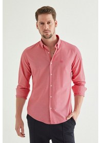 Resim Ds Damat Slim Fit Fuşya Pötikare Gömlek (560151630) Çok Renkli 