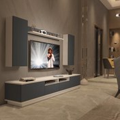 Resim Decoraktiv Trendstyle 5220DS Mdf Tv Ünitesi Tv Sehpası - Beyaz - Antrasit 