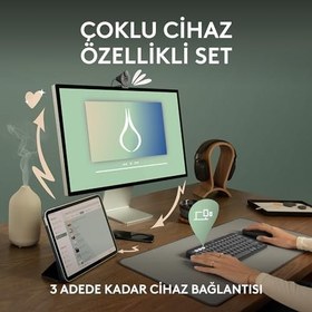 Resim Logitech Pebble 2 Set Çoklu Cihaz Özellikli Sessiz Kablosuz Türkçe Q Klavye ve Mouse Seti - Siyah 