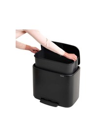 Resim Brabantia Mat Siyah Pedallı Çöp Kutusu 36 Lt Siyah 