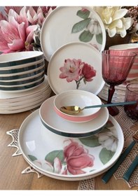 Resim Yemek Takımı Modern Nancy 24 Parça 6 Kişilik Renkli 