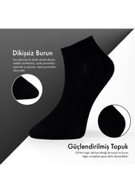 Resim Lion Monroe Saf Bambu Erkek Patik Düz Kısa Siyah Çorap Dikişsiz Premium Kutulu 6'lı L5952aznp Softaura 