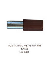 Resim Plastik Metal Başlı Raf Pimi Kahve 100 Adet 
