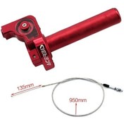 Resim Cloudstore Kırmızı Set 22mm Cnc Alüminyum Hızlı Gaz Kolu Universal Moped Scooter 