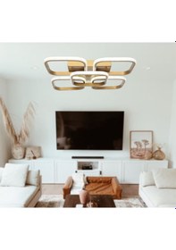 Resim Tt302-4+1-Esk Kare Tt Aydınlatma Eskitme Boyalı 5 Li Led Avize 