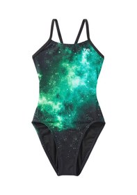 Resim Tyr Durafast Elite Cutoutfit Kız Çocuk Mayo - Starborne Yeşil 