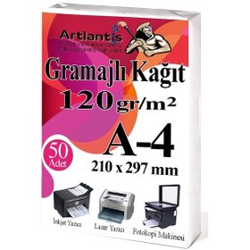 Resim A4 Gramajlı Fotokopi Kağıdı 50 Adet 120 Gr Sertifika Kağıdı Kalın Kağıt Baskı Tüm Yazıcılara Uyumlu 21x29.7cm Ofis Büro 