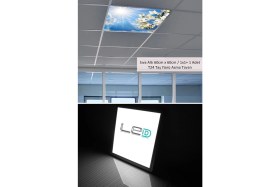 Resim Gökyüzü Panel 60 x 60 Taş Yünü Asma Tavan Ledi Armatür, 60WATT-54WATT- Asma Tavan Sıva Altı Panel 