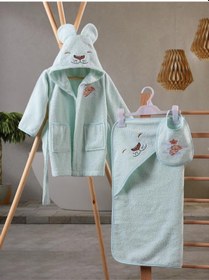 Resim Cotton Box Bebek Banyo Seti Aslan Mint 