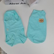 Resim Koyu Mavi Sphynx Kedi & Devon Rex Dört Ayaklı Onesie - Esnek, Düşmez Tasarım ile Sevimli Ayı Yüzü Yaması | Küçükten Orta Boy Irklar için Nefes Alabilir Yazlık Evcil Hayvan Giysisi | Makinede Yıkanabilir 