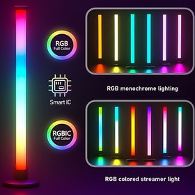 Resim 1 adet/2 adet, RGB Akıllı LED Işık Şeridi - Renk Değiştiren Gece Lambası, Uygulama Kontrolü, Müzik Senkronizasyonu, Ayarlanabilir Parlaklık, USB Güçlü, Oyun Oynama, TV, Yatak Odası Dekorasyon Masa Lambası için Uygun 