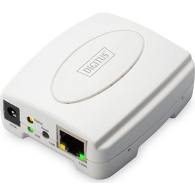 Resim Digitus 1 port Fast Ethernet Print Server, 1 x USB 2.0 port, 1 x RJ45&lt;br&gt;Digitus USB Print Server, 1-Port 1x RJ45, 1x USB A, USB 2.0 
