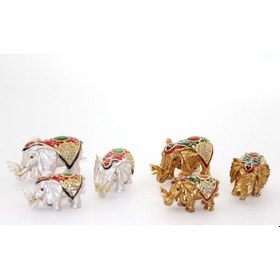 Resim Taşlı 3'lü Fil Figürü 