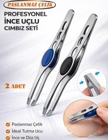 Resim SİNKA Cımbız Paslanmaz Tutmalı İnce Uçlu Düz Pro Cımbız (2 ADET) 