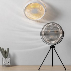 Resim post alley Çok Fonksiyonlu Açık Tripod Ile Tavan Vantilatörü Işık Usb Kamp Led Masaüstü Soğutma Ventilatör 