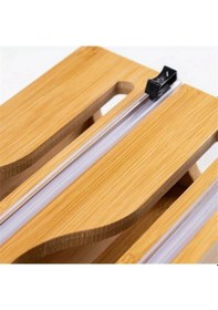 Resim Büro Ev Ofis Mutfağı İçin 3bölme Ahşap Bambu Stand Folyo Kesme Tahtası Diğer 