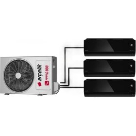 Resim Arçelik 9000 BTU + 12000 BTU + 12000 İç Ünite (1 adet Dış Ünite = 3 adet İç Ünite) 24000 BTU 1+3 Multi Inverter Klima 