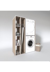 Resim Kenzlife Çamaşır-Kurutma Makinesi Dolabı Alyusha Sol Crd 180*120*60 Banyo Kapaksız Arkalıksız Çok Renkli 