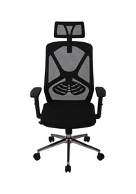 Resim Ofisbazaar Dolphin Siyah Fileli Yönetici Koltuğu Ergonomik Başlıklı Ofis Koltuğu Siyah Fileli Siyah 