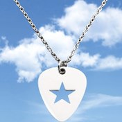 Resim Paslanmaz Çelik Gitar Piyano Plektrum Yıldız Kolye, Suteyi Parti ve Günlük Moda Aksesuarı 