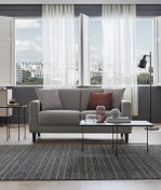 Resim Enza Home Astera 2'li Koltuk, Keten Dokulu - Açık Gri 