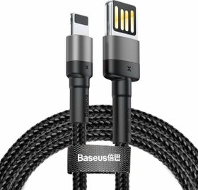Resim Baseus Cafule 2.4A Lightning 1M Şarj Kablosu CALKLF-GG1 Siyah/Gri 