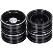 Resim 1/14 Tamiya Traktör Kamyon İçin 2 Adet Alüminyum 10 Telli Arka Jant, Siyah Renkli Rc Tır Tekerlek 