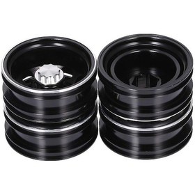 Resim 1/14 Tamiya Traktör Kamyon İçin 2 Adet Alüminyum 10 Telli Arka Jant, Siyah Renkli Rc Tır Tekerlek 