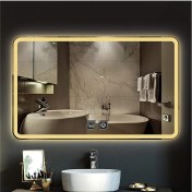 Resim Global Led Mirror 80 x 120 cm Dokunmatik Tuşlu Buğu Çözücü Ledli Banyo Aynası Dekoratif Ayna 