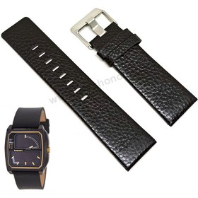 Resim Fits/For Diesel DZ1431 Studio Mixer - 26mm Black Genuine Leather Replacement Watch Strap Band Belt 