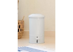 Resim Stripe Beyaz Metal Pedallı Mutfak ve Banyo Çöp Kovası 5 Lt 