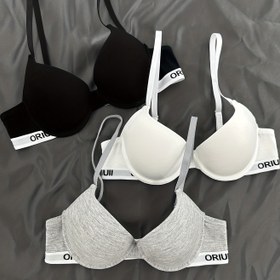 Resim 3 adet Harf Baskılı Push Up Sütyen, Rahat ve Nefes Alabilen İç Giyim Sütyeni, Kadınların İç Çamaşırı ve Lingerie 