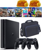 Resim Sony Ps4 1 Tb Slim Kasa 6 Oyunlu 2 Adet V2 Kol + 2 Adet Kol standı + Taşıma Çantası Ürün 12 Ay Garanti 