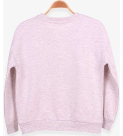 Resim Kız Çocuk Sweatshirt Güpürlü Bej Melanj (6-12 Yaş) 
