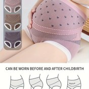 Resim 3 Parça Kadın Yüksek Bel Hamilelik İç Çamaşırı - Kalp Dantel Detaylı, Anti-Yıkanma Tasarımı ve Nefes Alabilen Mesh Kumaş ile Tüm Hamilelik Dönemleri için (Makinede Yıkanabilir) 