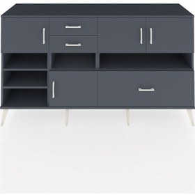 Resim Hyperion Konsol 7 Raflı 3 Çekmeceli 4 Kapaklı 176x44x99 Antrasit- Antrasit-antrasit 