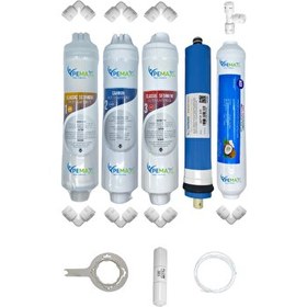 Resim Pemax Water Solutions Kapalı Kasa Su Arıtma Cihazlarına Uygun Eco 5'li Vontron Mebran Mineralli Tatlandırıcı Set 