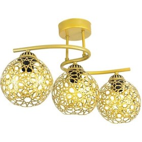 Resim Plafonyer Modern S Model Selçuklu Motifli Gold Avize 