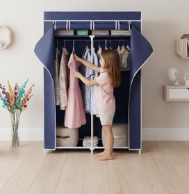 Resim Prado Basic Çelik Profilli Bez Dolap - Lacivert 