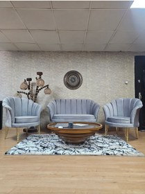 Resim ZAFİR İstiridye Takım Gold Kaplama Telli Ayak Çay Seti Koltuk Takımı 