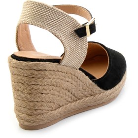 Resim Bambi Siyah Leather Kadın Dolgu Topuklu Ayakkabı K01718002302 