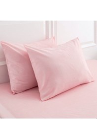 Resim Bonjardinhome Pembe Pamuklu İki Adet 50x70 Yastık Kılıfı Pembe Pembe 