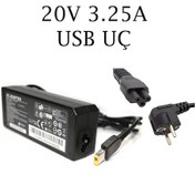 Resim Koodmax Lenovo Uyumlu Ideapad Z510 20287,80A3 20V 3.25A Adaptör Usb Kare Uç 
