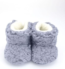 Resim Kiçi Kaydırmaz Taban, Organik, Pamuk Astarlı, Terletmez, Üşütmez Beyaz Bebek Pandufu 